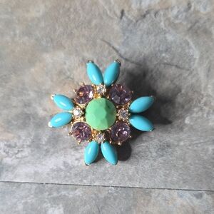Turquoise Floral Brooch From BR